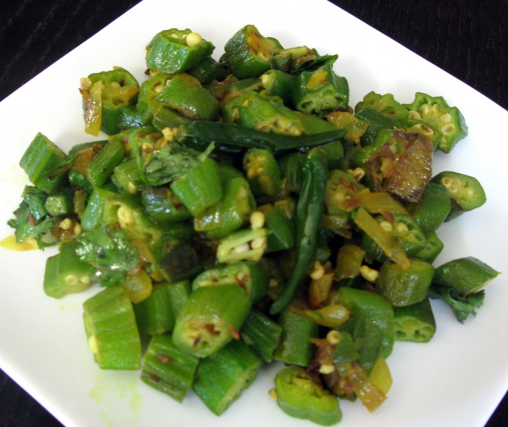 Bhaji (panfried okra)
