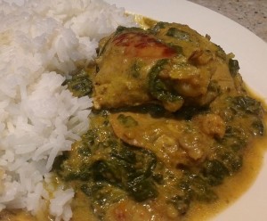 khalisah's chicken spinach curry